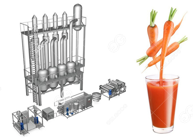 Gambar 3D garis pengolahan jus wortel
