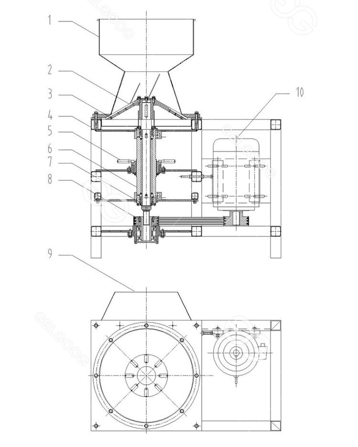 Coconut grinder structure diagram