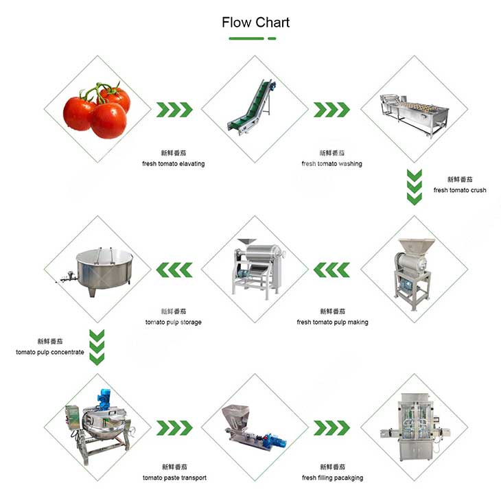 tomato paste production line flow-chart