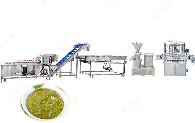 basil sauce production line